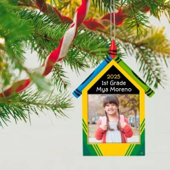 Crayola® Schoolhouse Personalized Ornament, Custom Photo and Text