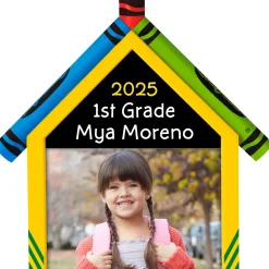Crayola® Schoolhouse Personalized Ornament, Custom Photo and Text