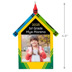 Crayola® Schoolhouse Personalized Ornament, Custom Photo and Text