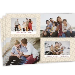 Cream Plaid Flat Photo Card