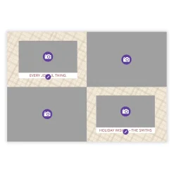 Cream Plaid Flat Photo Card