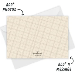 Cream Plaid Flat Photo Card