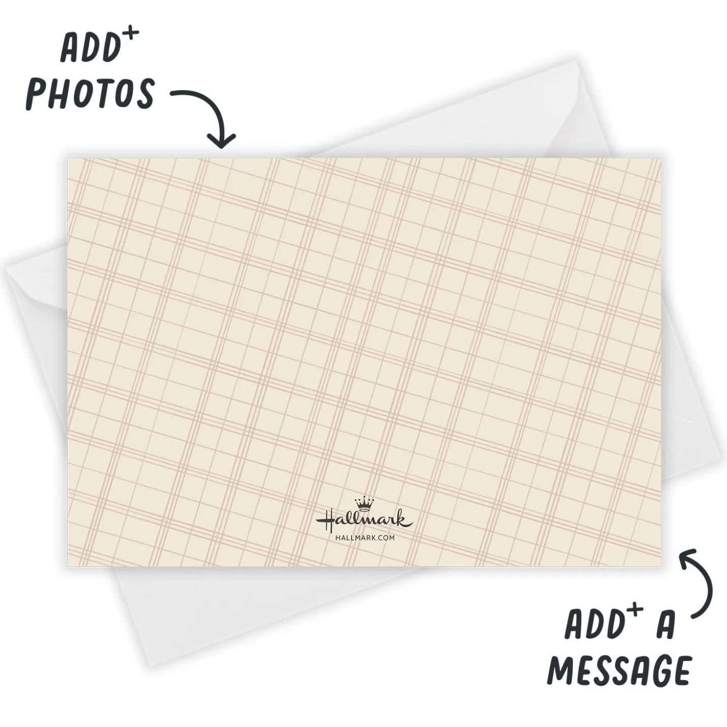 Cream Plaid Flat Photo Card
