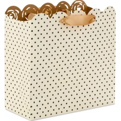10.4" Cream Roses Laser-Cut Large Square Gift Bag With Tissue Paper