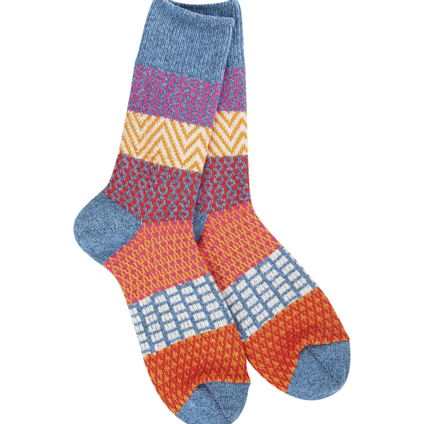Crescent Sock Company Denim Multicolor Striped Crew Socks