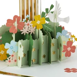 Cross With Flowers Religious Pop-Up Card