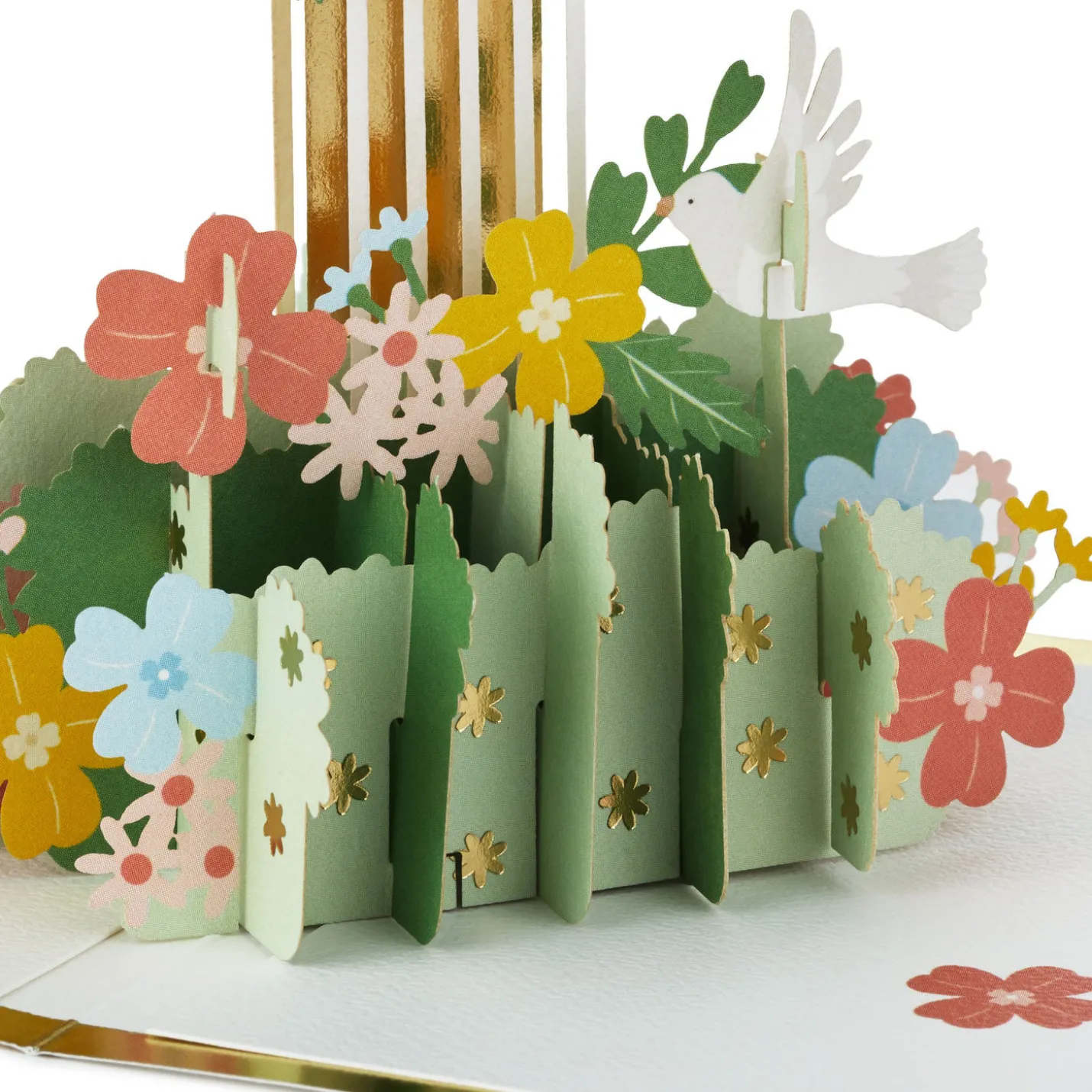 Cross With Flowers Religious Pop-Up Card