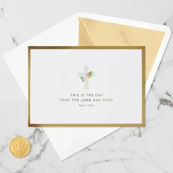 Cross With Flowers Religious Pop-Up Card