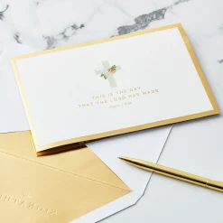 Cross With Flowers Religious Pop-Up Card