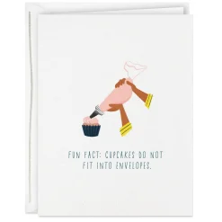 Cupcakes Don't Fit Funny Birthday Card