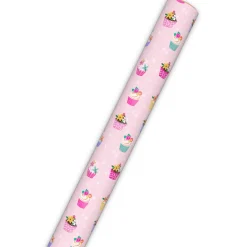 Cupcakes on Pink Wrapping Paper Roll, 20 sq. ft.