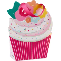 6.5" Cupcake With Flowers Small Gift Bag