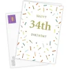 Custom Age With Confetti Custom Birthday Card