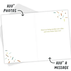 Custom Age With Confetti Custom Birthday Card