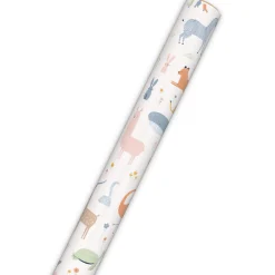 Cute Animal Collage on White Tall Wrapping Paper Roll, 35 sq. ft.