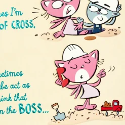 Cute Cat Couple Cartoon Birthday Card for Husband