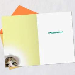 Cute Kitten in a Baby Bonnet Funny New Baby Card