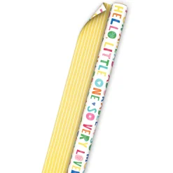 Cuteness Overload/Yellow Stripes Reversible Wrapping Paper, 20 sq. ft.
