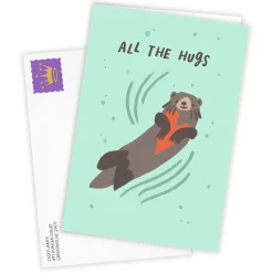 Cute Otter Hugs Custom Card