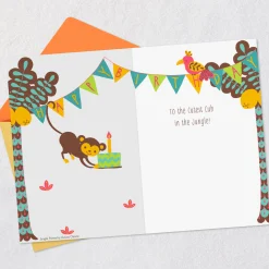 Cutest Cub in the Jungle First Birthday Card for Boys