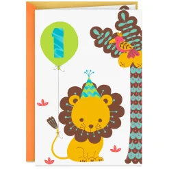 Cutest Cub in the Jungle First Birthday Card for Boys