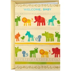 Cute Zoo Animals Welcome New Baby Card