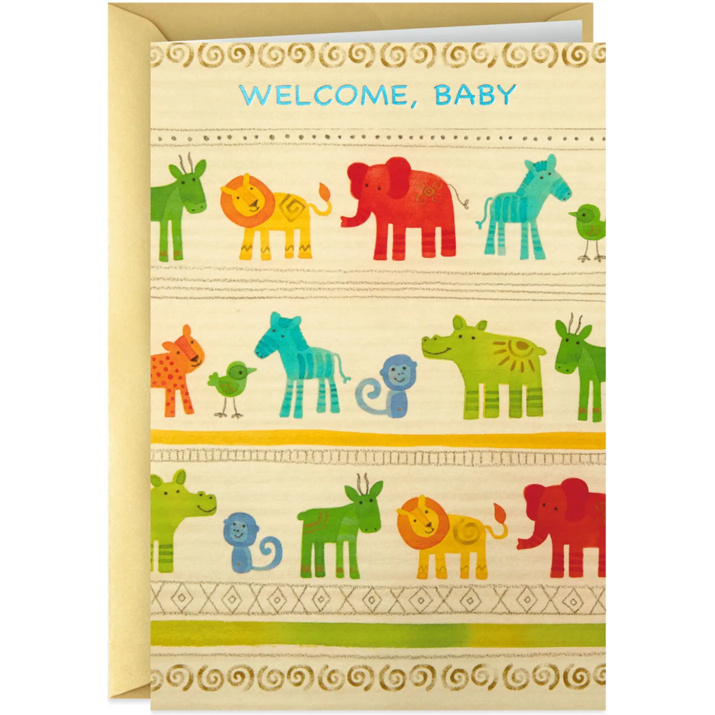 Cute Zoo Animals Welcome New Baby Card