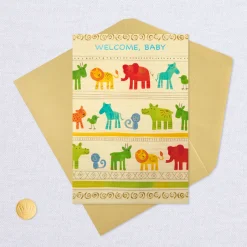 Cute Zoo Animals Welcome New Baby Card