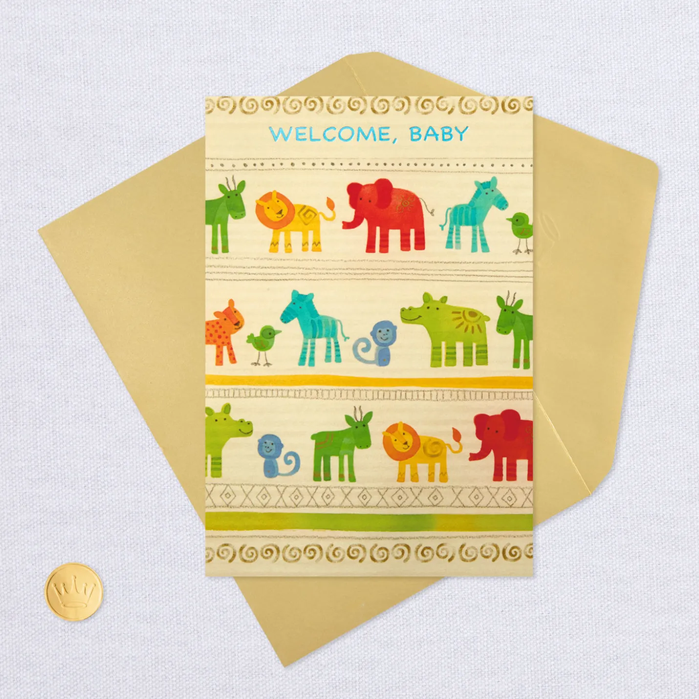 Cute Zoo Animals Welcome New Baby Card