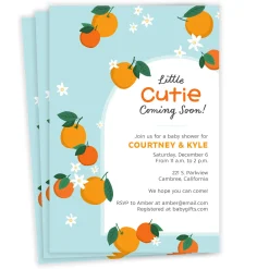 Cutie Coming Soon Flat Baby Shower Invitation