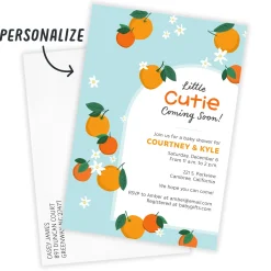 Cutie Coming Soon Flat Baby Shower Invitation