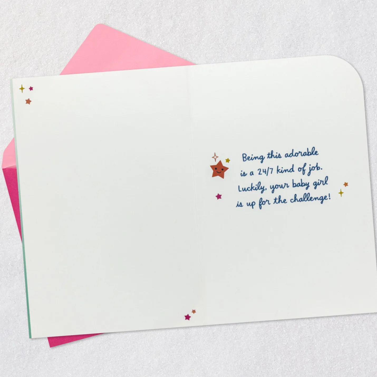 Cutie on Duty New Baby Girl Card