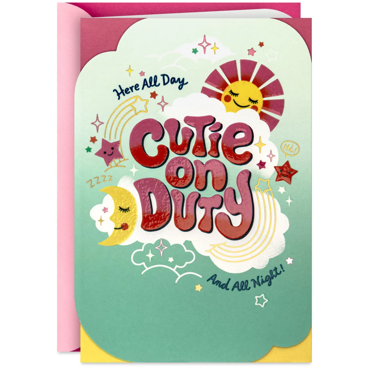 Cutie on Duty New Baby Girl Card