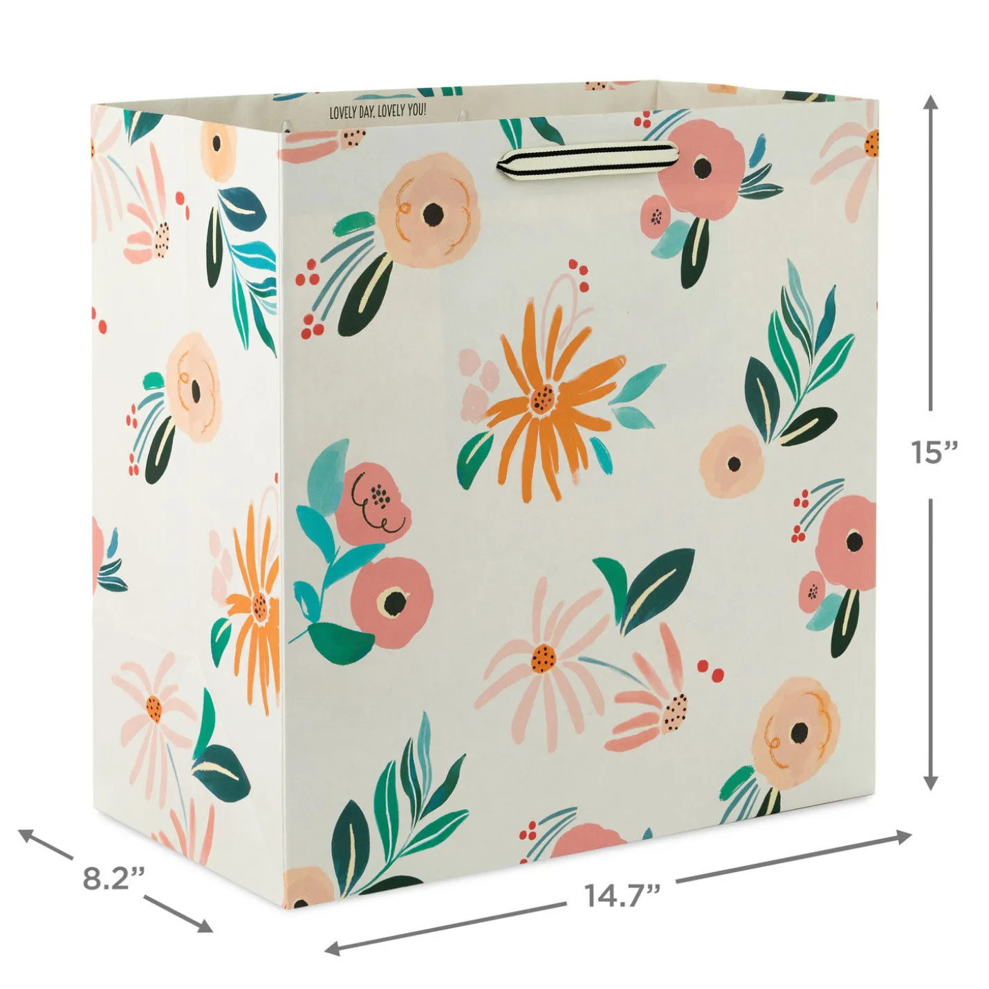15" Dainty Floral Extra-Deep Gift Bag