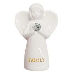 Dalmatian Stone Angel of Family Mini Figurine, 2"