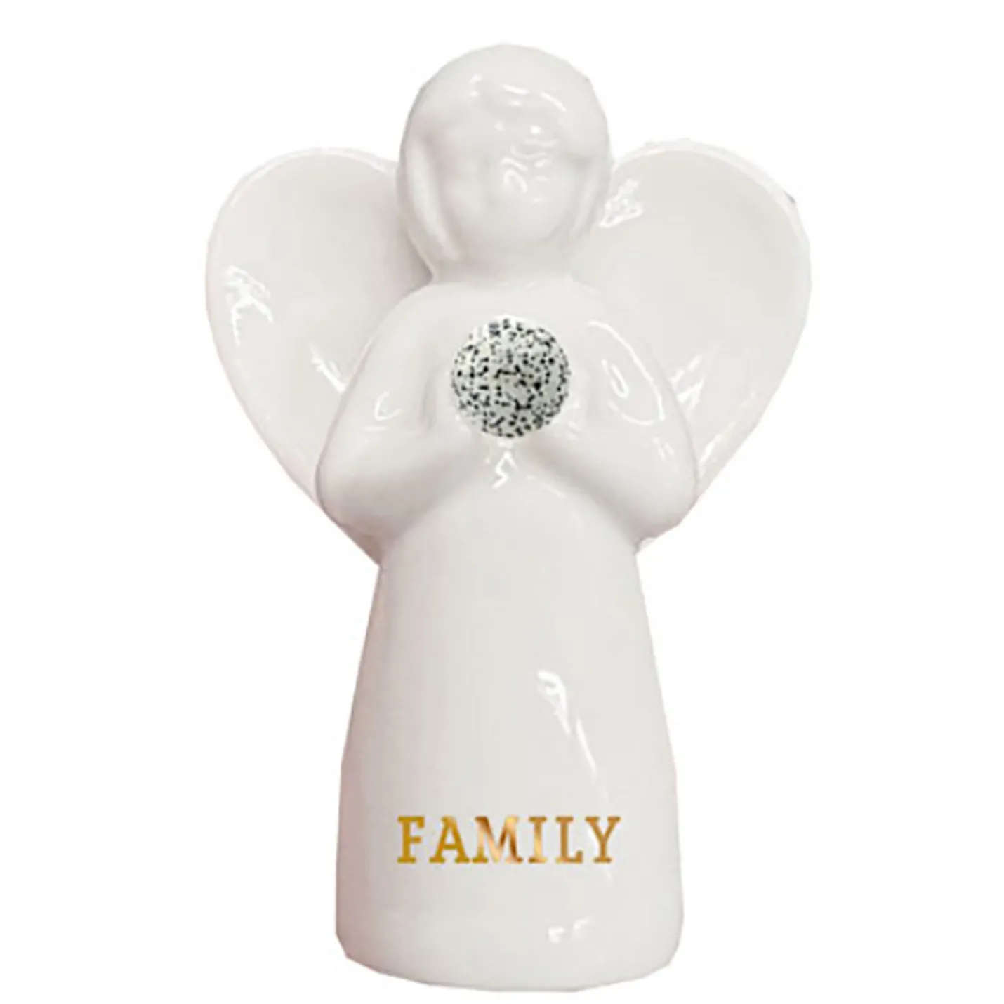 Dalmatian Stone Angel of Family Mini Figurine, 2"