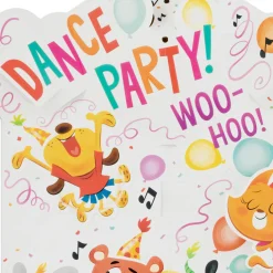 Dance Party Animals Musical Pop-Up Birthday Card for Kids