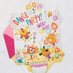 Dance Party Animals Musical Pop-Up Birthday Card for Kids