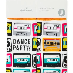 Dance Party Cassette Tapes Fun Crew Socks
