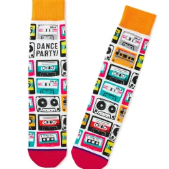 Dance Party Cassette Tapes Fun Crew Socks