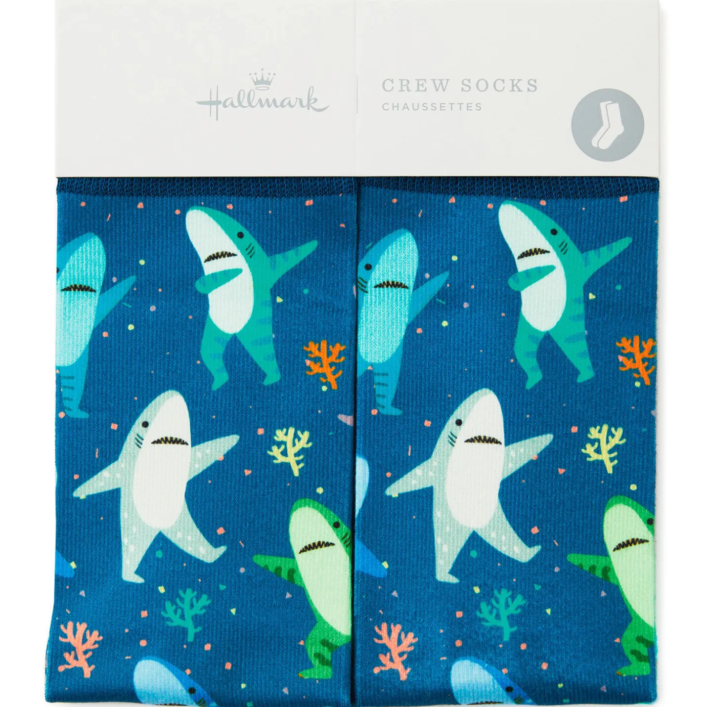 Dancing Sharks Fun Crew Socks