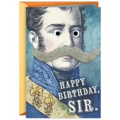 Dapper Gentleman Funny Birthday Card With Removable Mustache