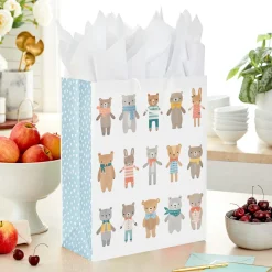 15.5" Dapper Bears and Bunnies Extra-Large Gift Bag