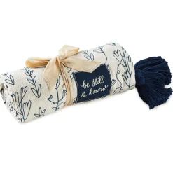 DaySpring Be Still and Know Throw Blanket With Tassels, 50x60
