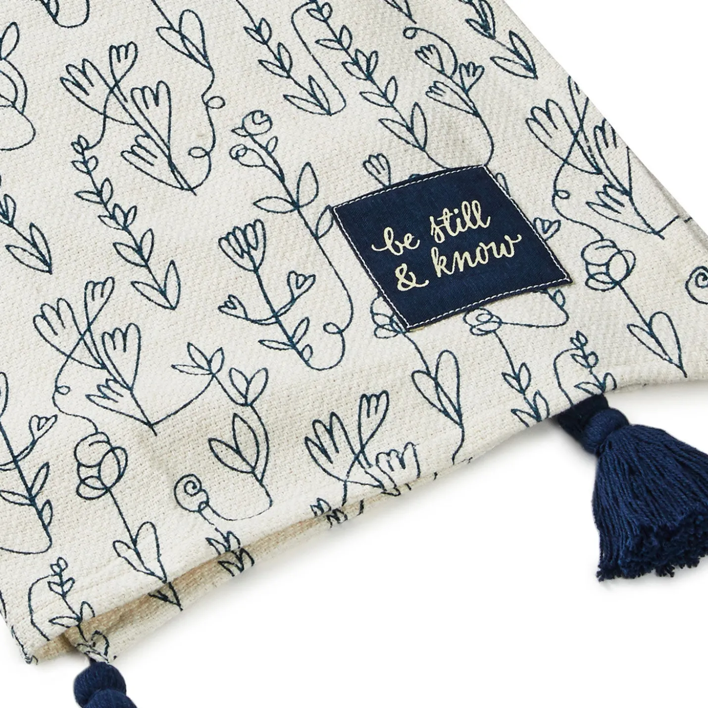 DaySpring Be Still and Know Throw Blanket With Tassels, 50x60