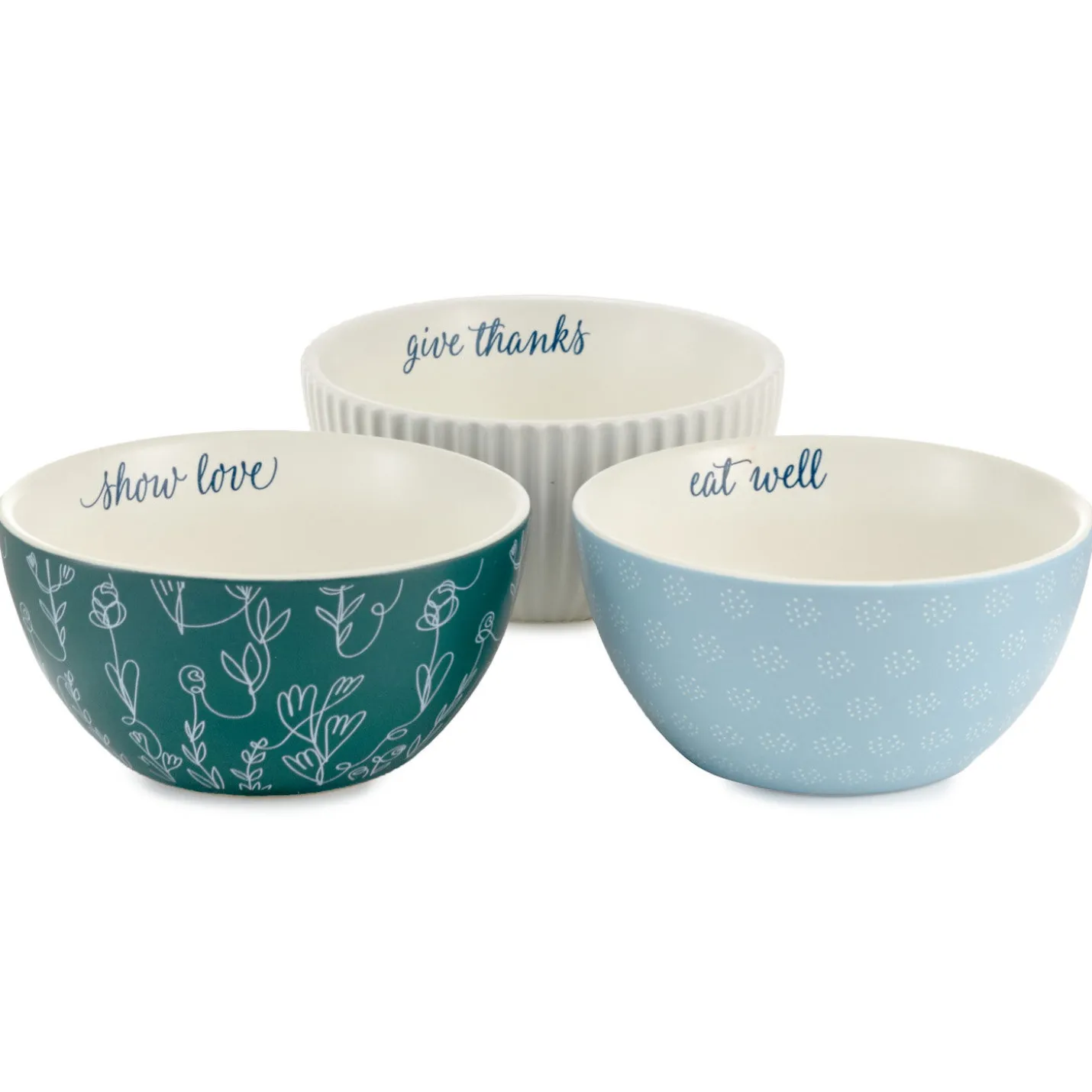 DaySpring Give Thanks Ceramic Bowls, Set of 3