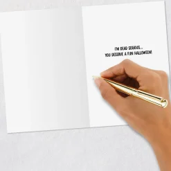 Dead Serious Skeleton Funny Halloween Card