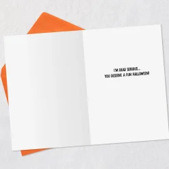 Dead Serious Skeleton Funny Halloween Card