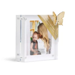Demdaco Acrylic Picture Frame With Butterfly Charm, 4x4