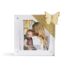 Demdaco Acrylic Picture Frame With Butterfly Charm, 4x4